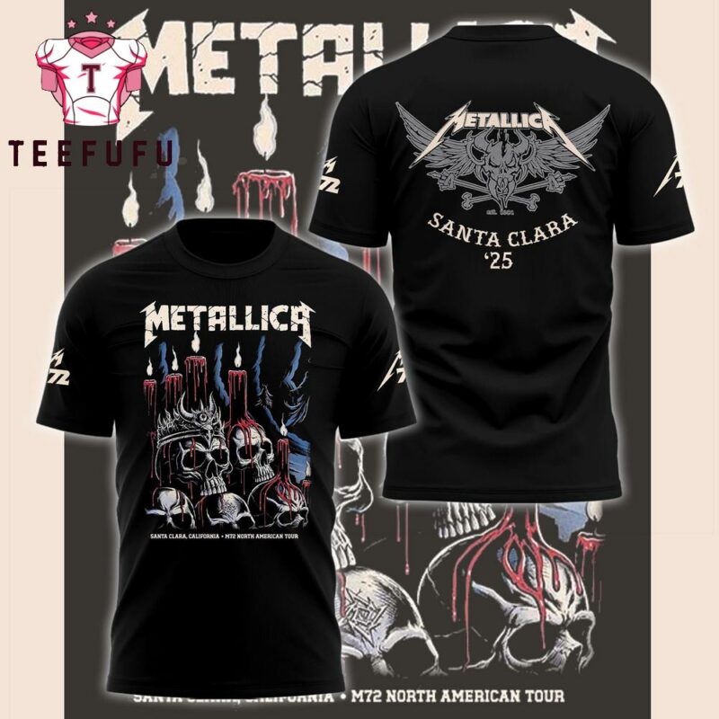 Metallica M72 World Tour Santa Clara 25’ Rock Band Logo All Over Print Shirt