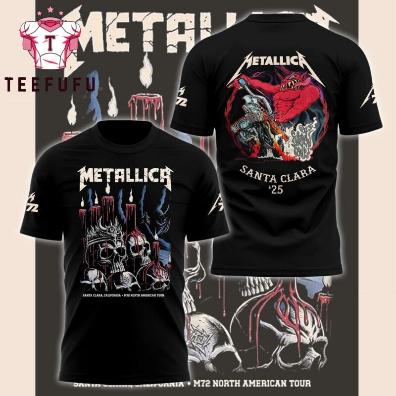 Metallica M72 World Tour Santa Clara 25’ Rock Band Logo New Design Shirt