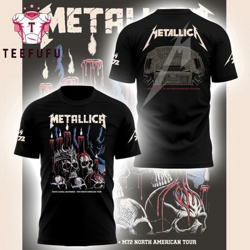 Metallica M72 World Tour Santa Clara 25’ Rock Band Logo TShirt
