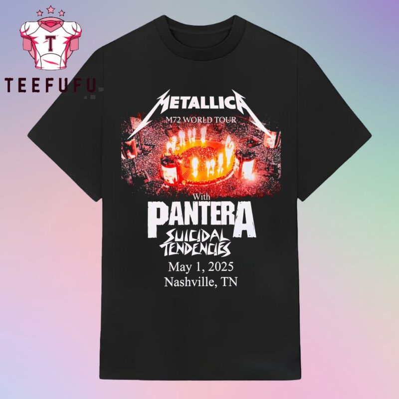 Metallica M72 World Tour With Pantera Suicidal Tendencies 2025 T Shirt