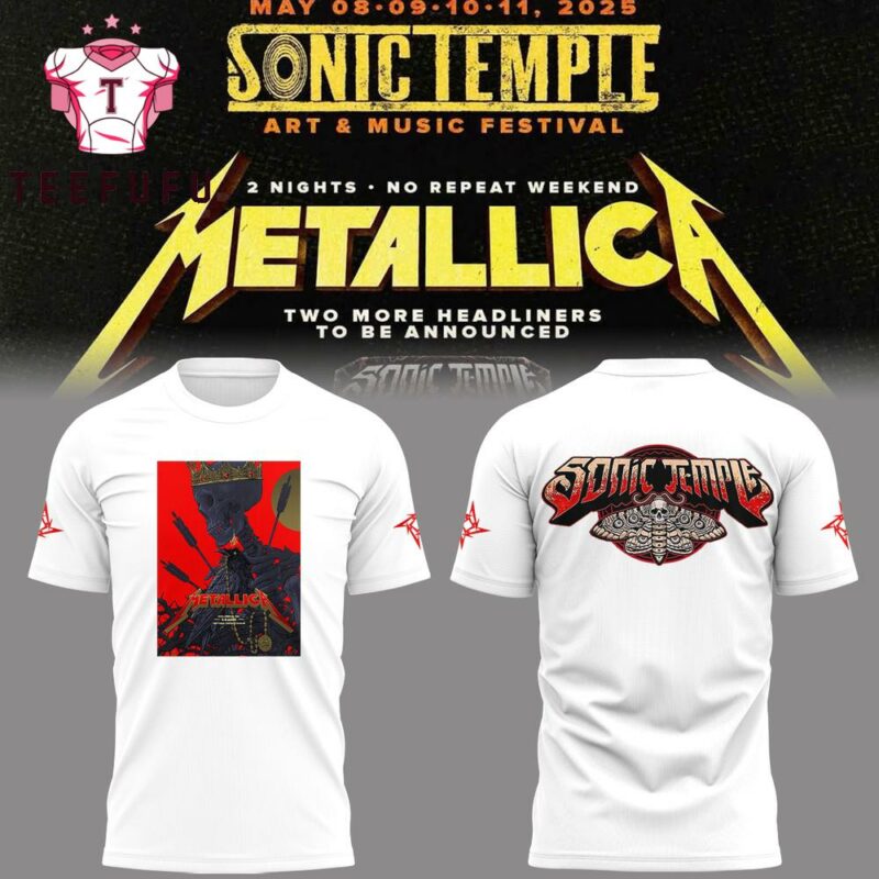 Metallica M72 World Tour x Sonic Temple Art & Music Festival 2025 White T Shirt