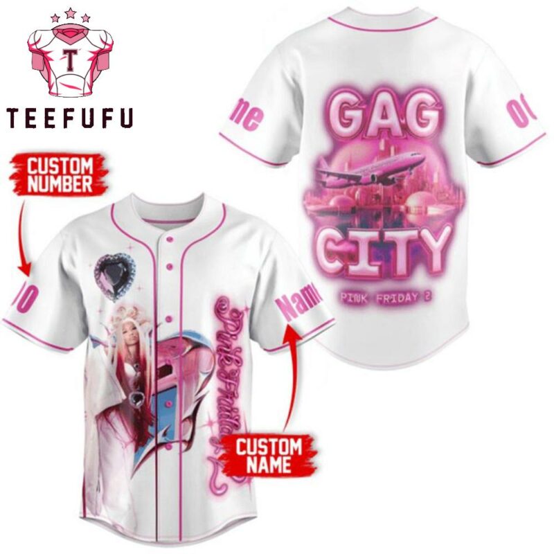Nicki Minaj Gag City Pink Friday 2 Custom Baseball Jersey