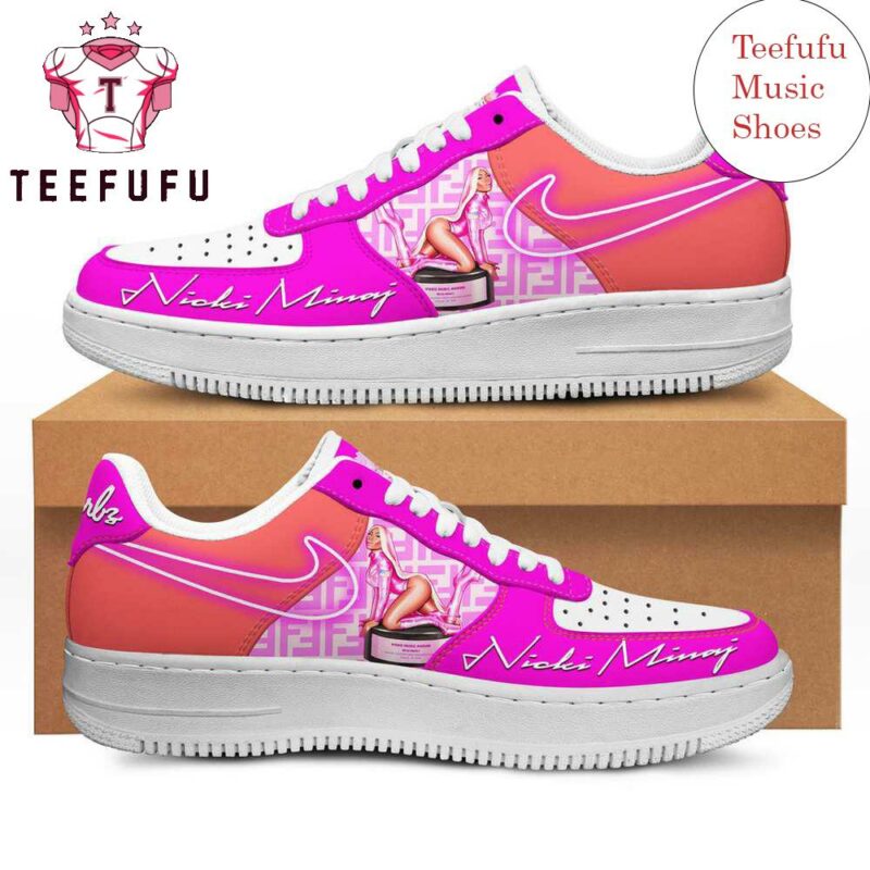 Nicki Minaj Pink Design Air Force 1 Sneaker Shoes