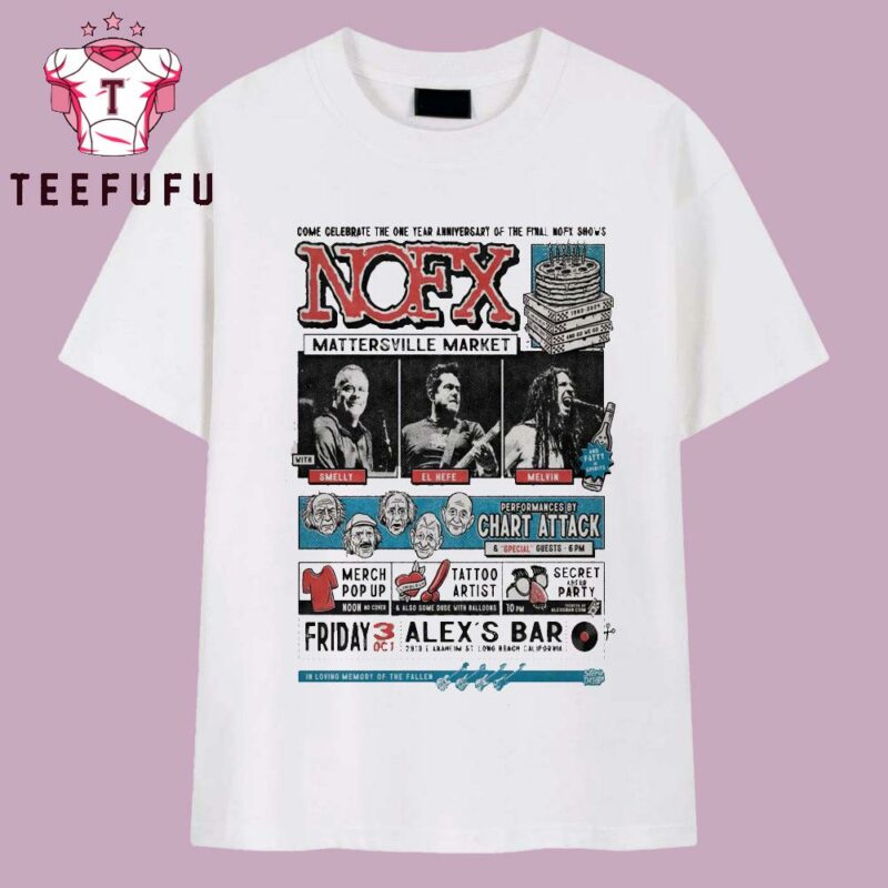 NOFX St Long Beach CA On October 3 2025 T Shirt
