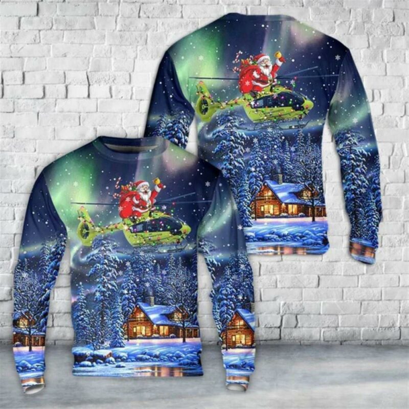 Norwegian Air Ambulance Airbus H145 Helicopter Ugly Christmas Sweater For Men And Women Christmas Gift Christmas Winter Fashion 4686