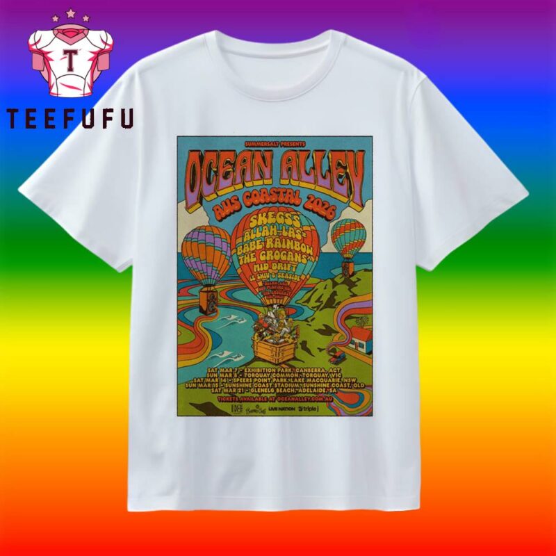 Ocean Alley Australia Coastal Tour T Shirt