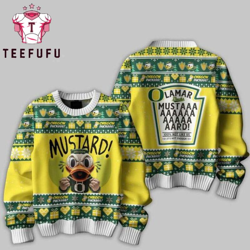 Oregon Ducks Mustard Kendrick Lamar Christmas Ugly Sweater