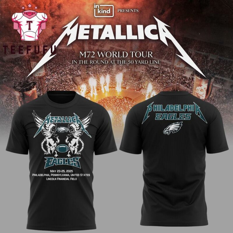 Philadelphia Eagles x Metallica M72 Pennsylvania Concert Black T Shirt