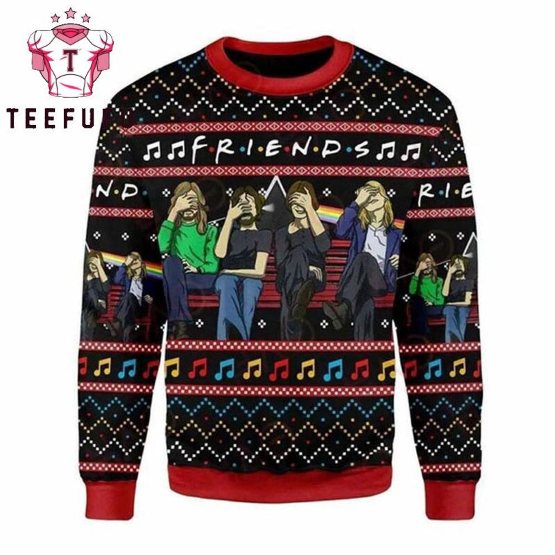 Pink Floyd Friends Music Notes 2025 Ugly Christmas Sweater