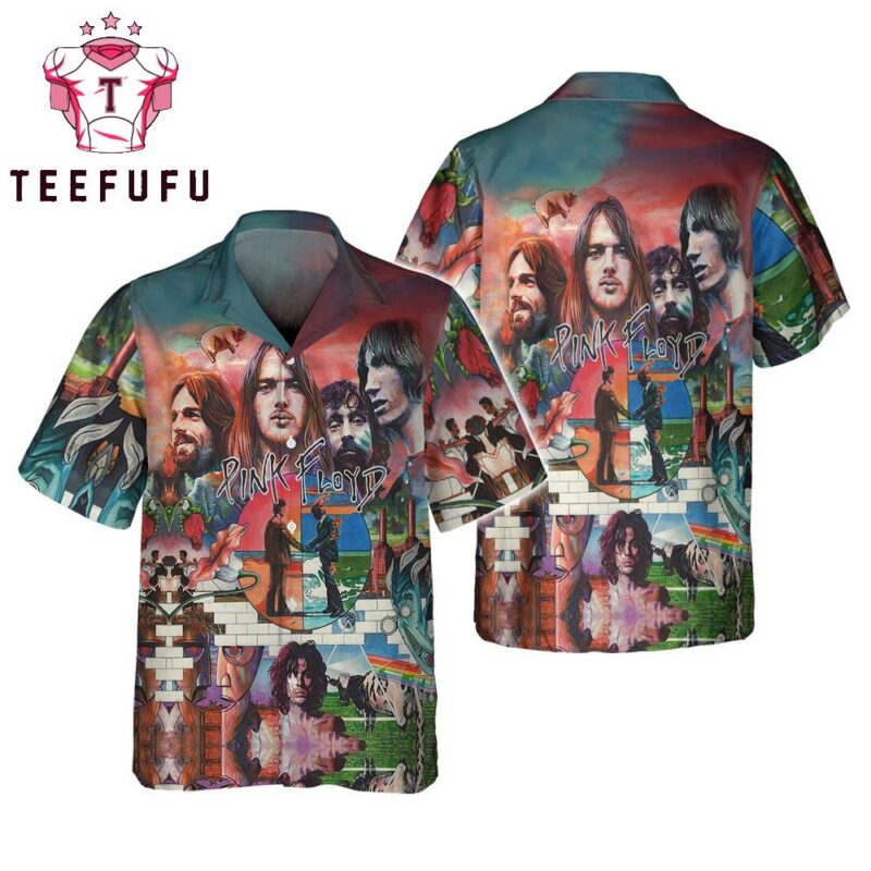 Pink Floyd Music Face 2025 Summer Button Hawaiian Shirt