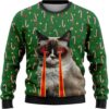 Pizza Cat With Laser Eyes Xmas Ugly Christmas Sweater Christmas Gift For Cat Love Christmas Fashion Winter 5516
