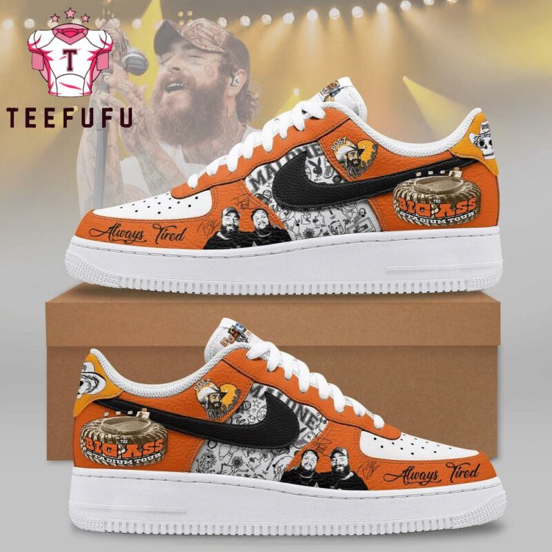 Post Malone Big Ass Stadium Tour 2025 Air Force 1 Shoes Sneaker