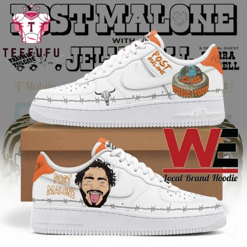 Post Malone Big Ass World Tour Air Force 1 Shoes Sneaker