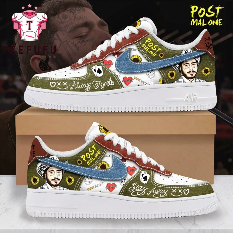 Post Malone Sunflower Graphic Air Force 1 Shoes Sneaker