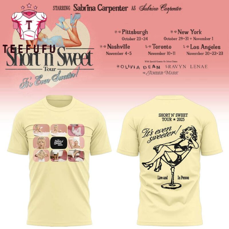 Sabrina Carpenter SC Short n’ Sweet Tour 2025 All Over Print Shirt
