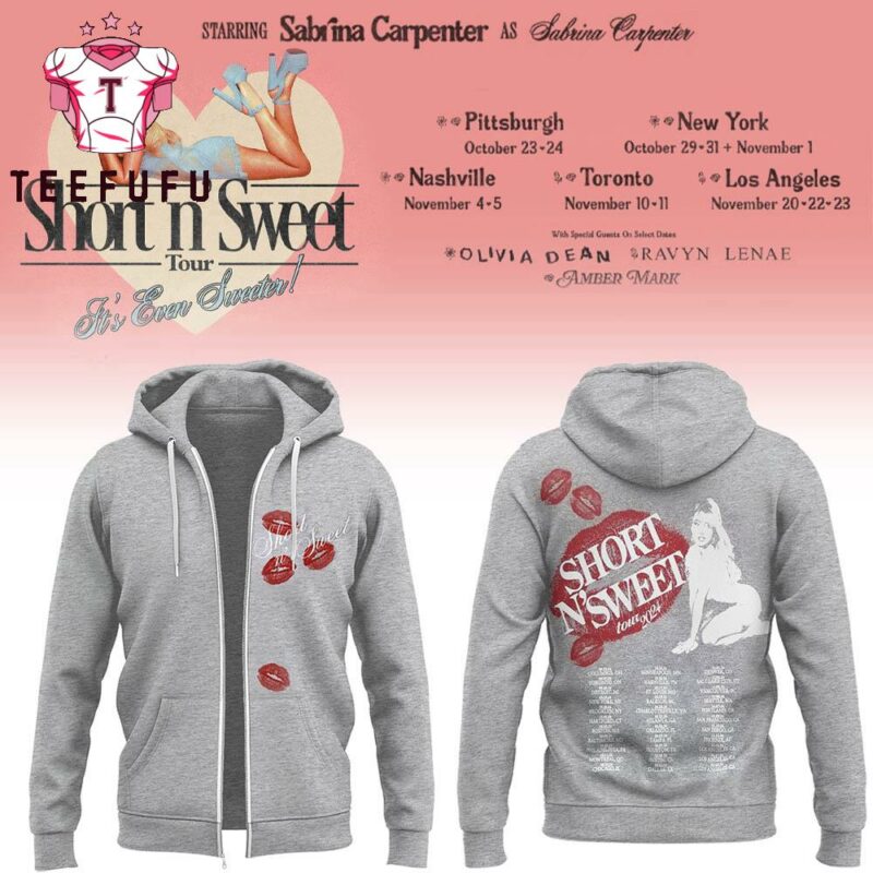 Sabrina Carpenter SC Short n’ Sweet Tour 2025 Zipper Hoodie