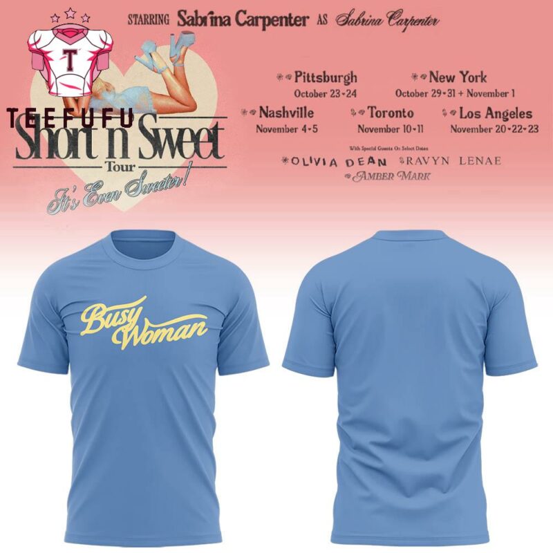 Sabrina Carpenter SC Short n’ Sweet Tour Limited Edition Blue T Shirt