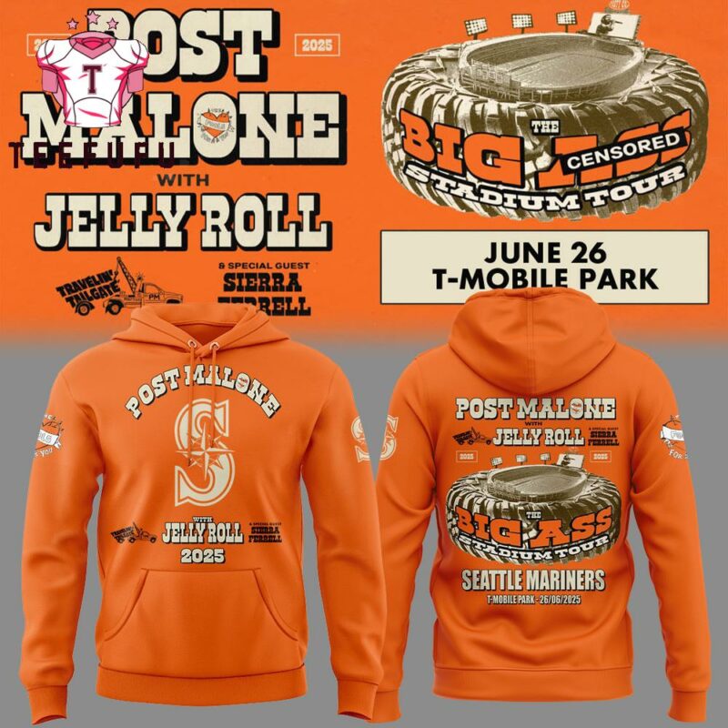 Seattle Mariners x Post Malone With Jelly Roll 2025 Hoodie Shirt