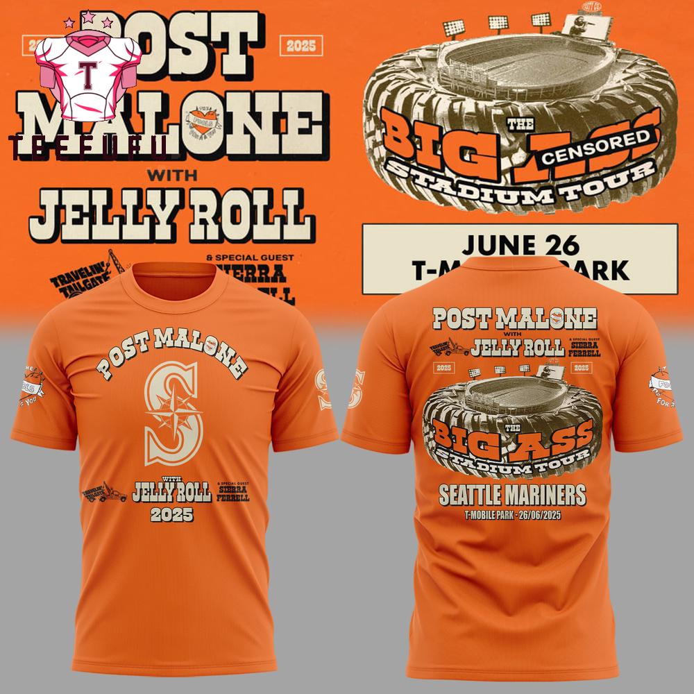 Seattle Mariners x Post Malone With Jelly Roll 2025 T Shirt