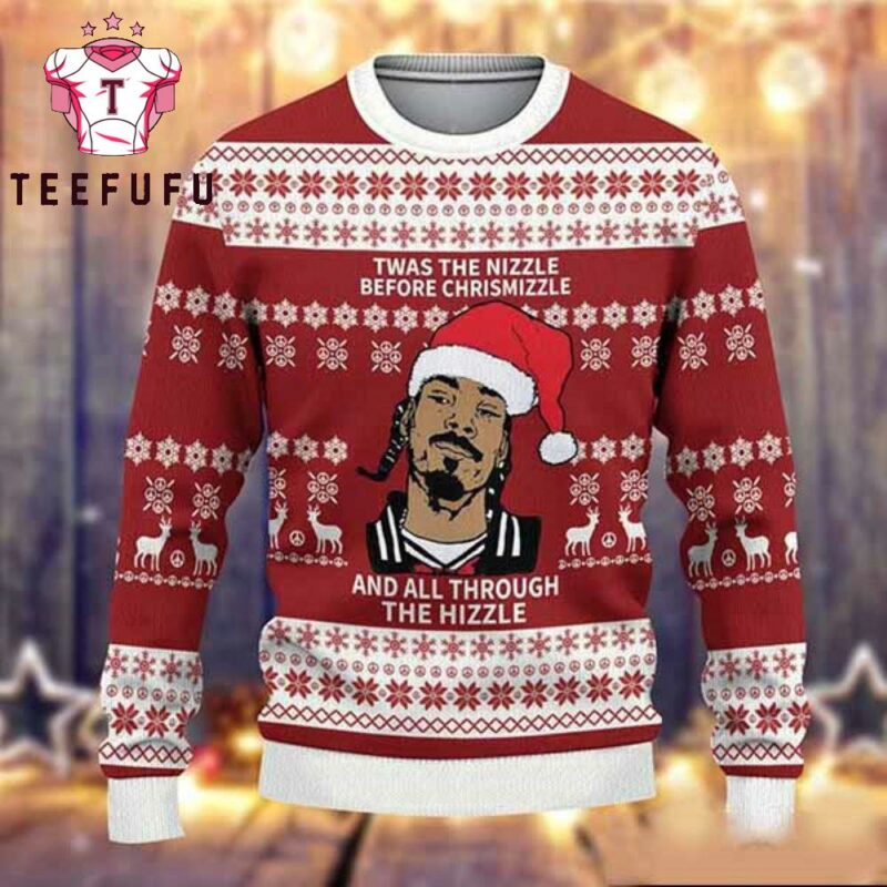 Snoop Dogg Twas The Nizzle Reindeer 2025 Christmas Ugly Sweater