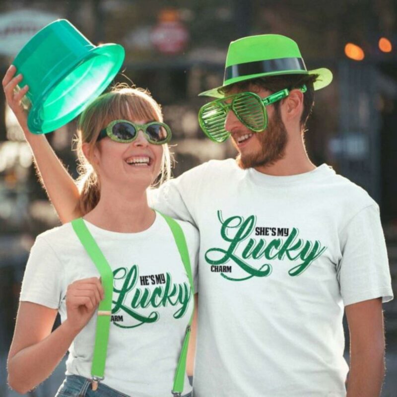 St Patricks Day Lucky Duo Matching Outfits For Couples Couple T Shirts Valentine Tshirt Valentine Day Gift 5174