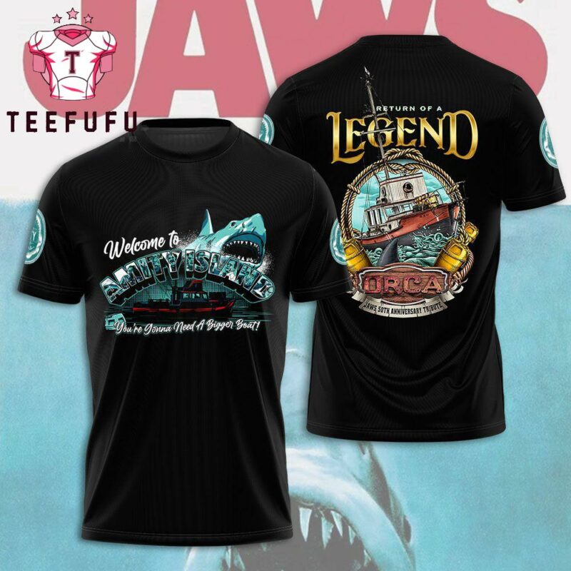 Terror Beneath the Waves Epic Jaws Movie Tee for Fans