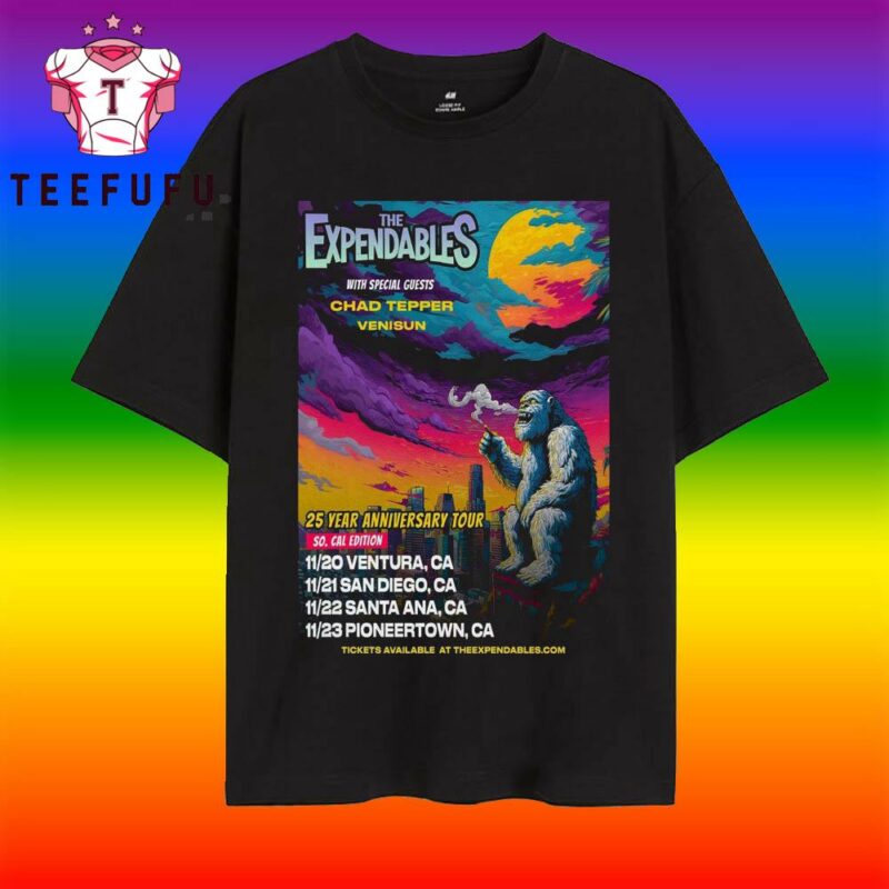 The Expendables 2025 Year Anniversary Tour CA T Shirt
