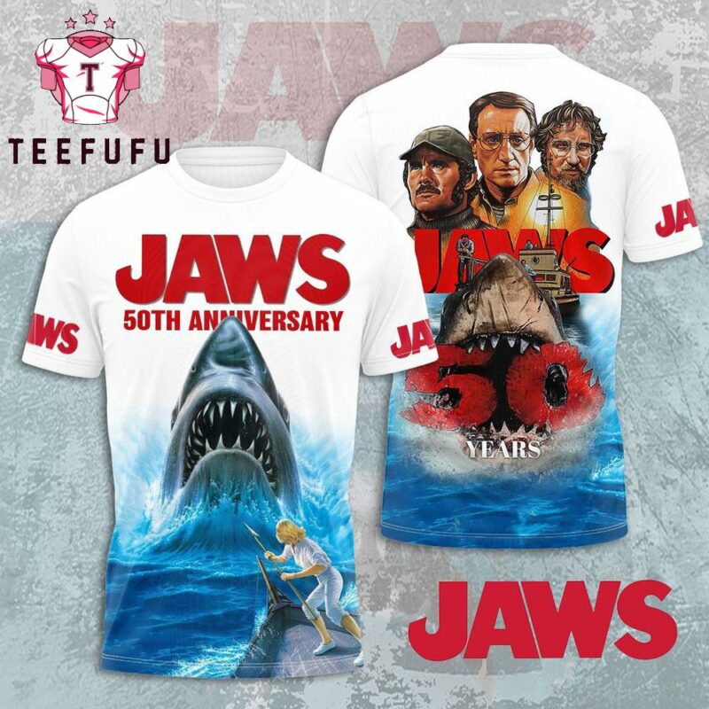The Hunt Begins Jaws Shark Legacy 3D Tee 2025 Edition