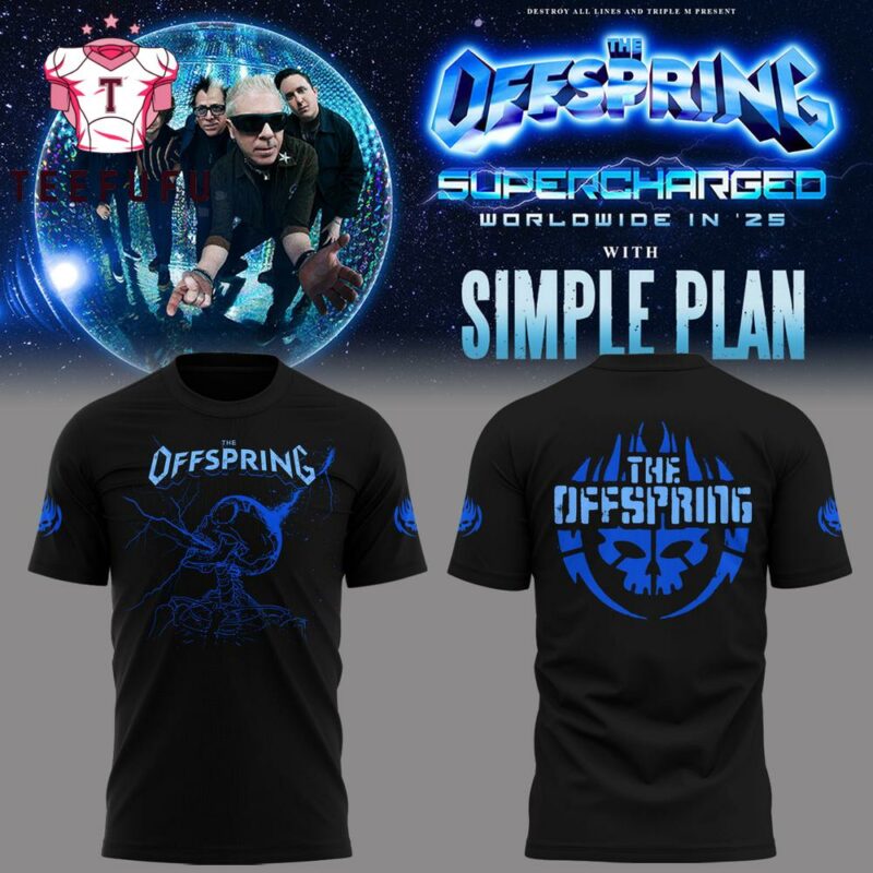 The Offspring Supercharged Worldwide in 25 Simple Plan Logo Music Black Shirt
