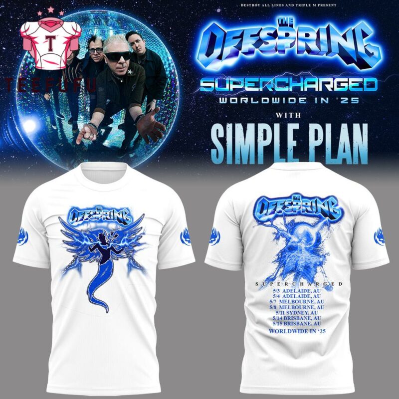 The Offspring Supercharged Worldwide in 25 Simple Plan Scheduler White 3D Shirt