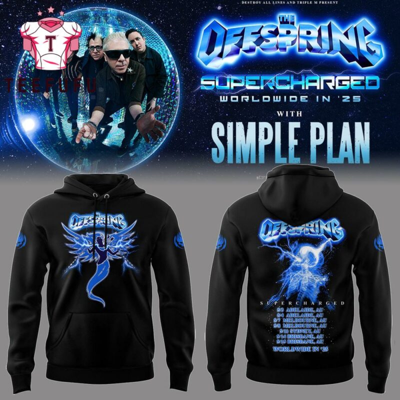 The Offspring Supercharged Worldwide in 25 Simple Plan Tour Dates Black Hoodie