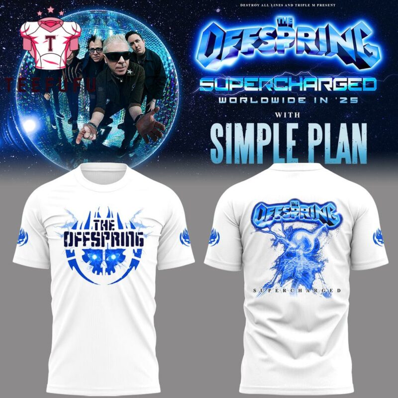 The Offspring Supercharged Worldwide in 25 Simple Plan White 3D Shirt