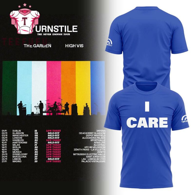 Turnstile The Never Enough Tour 2025 Limited Edition Blue 3D Shirt