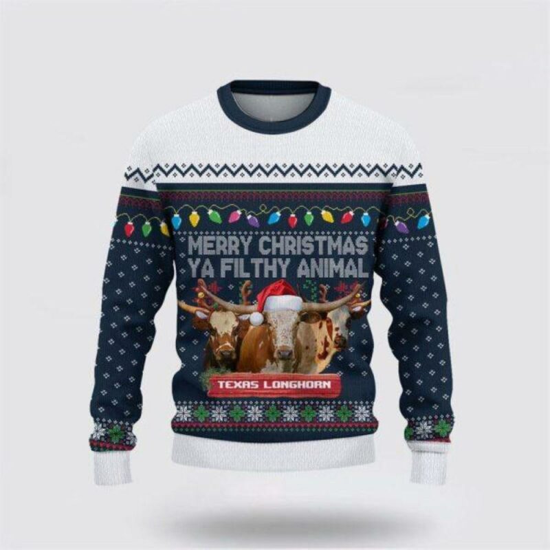 Tx Longhorn Ugly Christmas Sweaters Christmas Gift Christmas Winter Fashion Farmers Sweater 1448