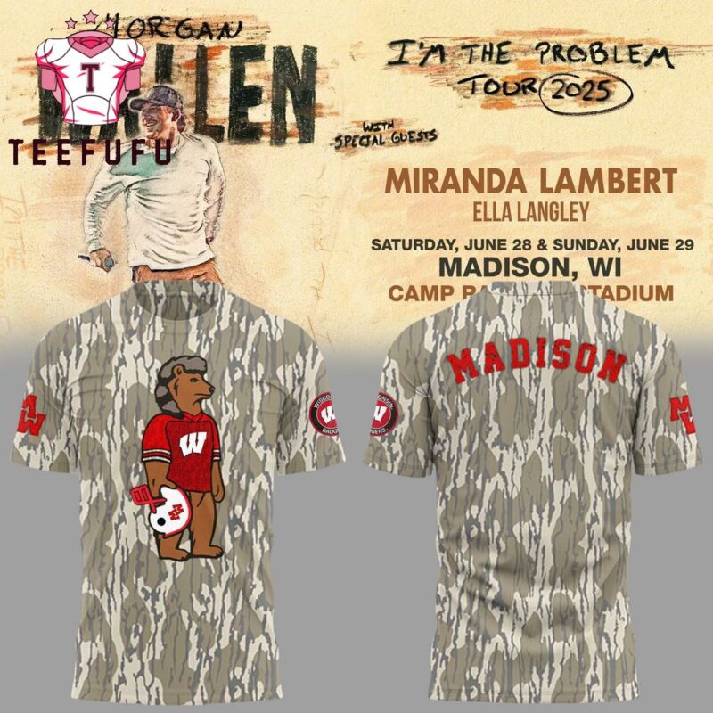 Wisconsin Badgers x Morgan Wallen I’m The Problem Tour 2025 New 3D Shirt