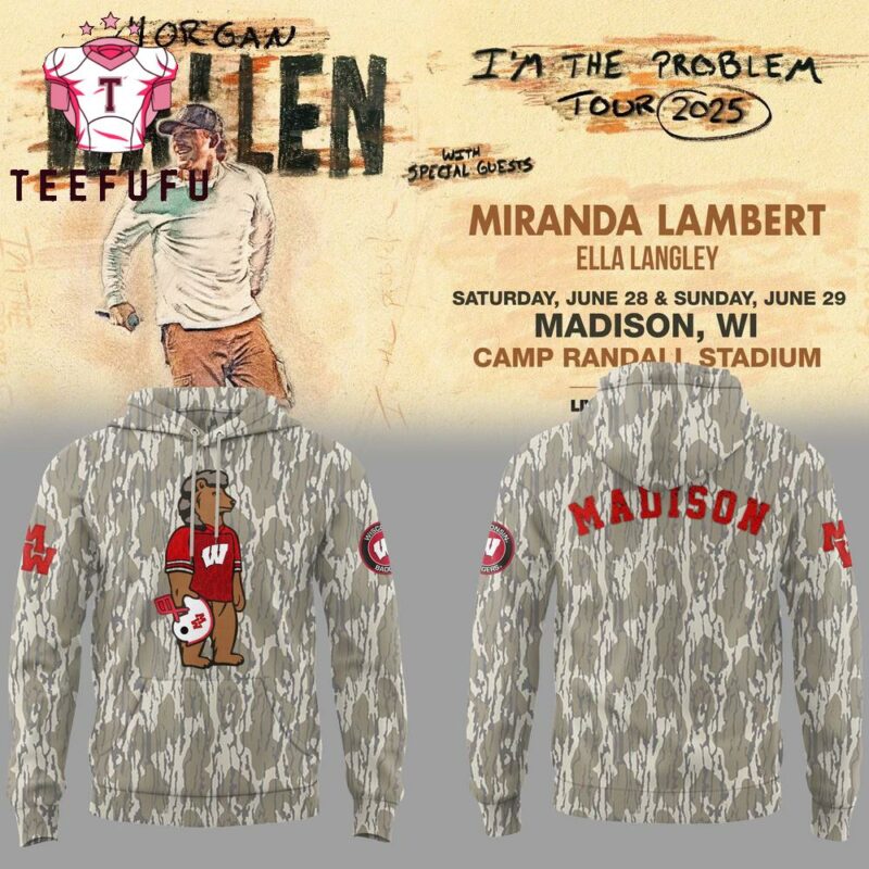 Wisconsin Badgers x Morgan Wallen I’m The Problem Tour 2025 New Hoodie Shirt