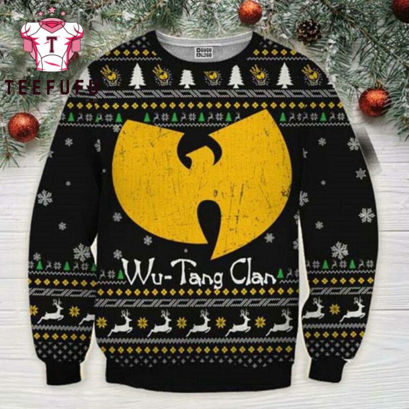 Wu Tang Clan Logo Signature Christmas Tree 2025 Ugly Christmas Sweater