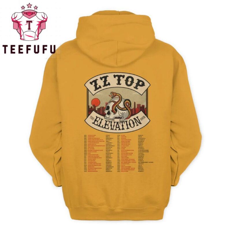 ZZ Top The Elevation Tour 2025 3D Print Yellow Hoodie
