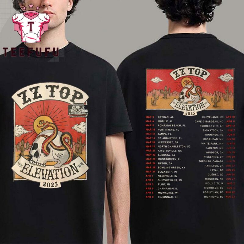 ZZ Top The Elevation Tour 2025 Scheduler T Shirt