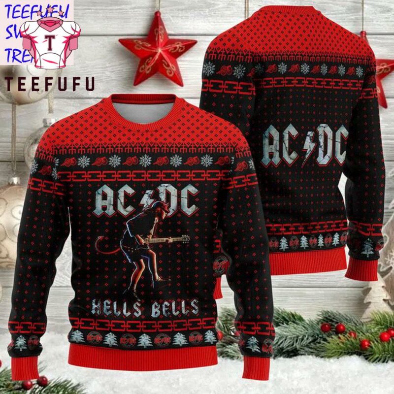 ACDC Hells Bells Ugly Christmas Sweater