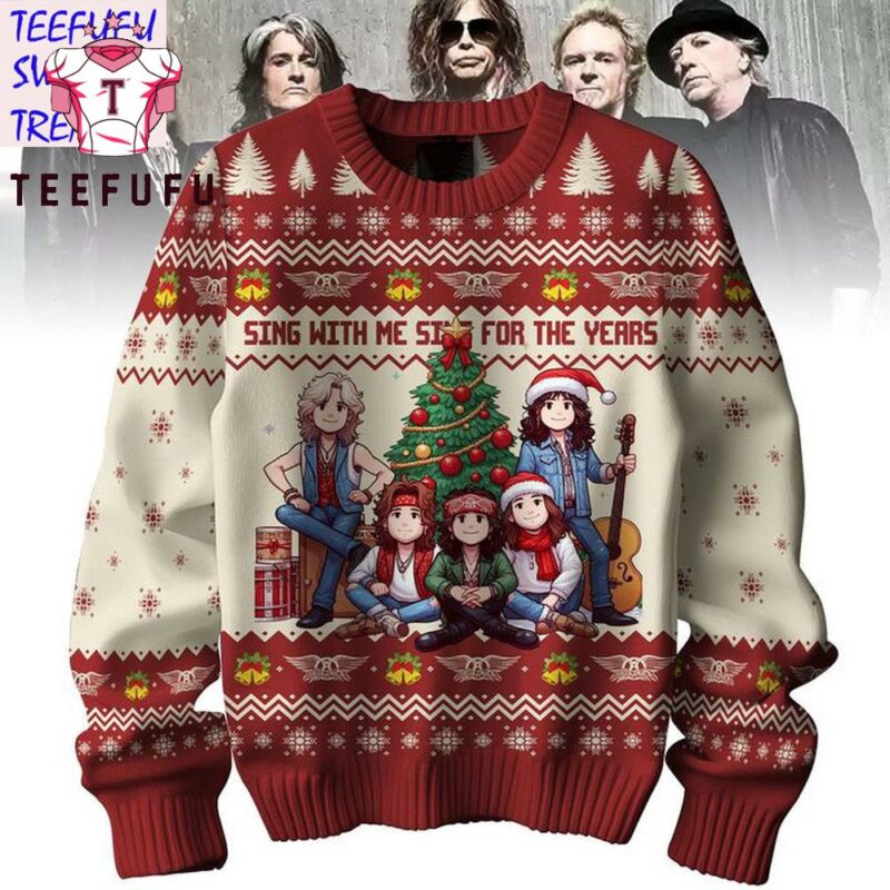 Aerosmith Sing With Me Ugly Christmas Sweater
