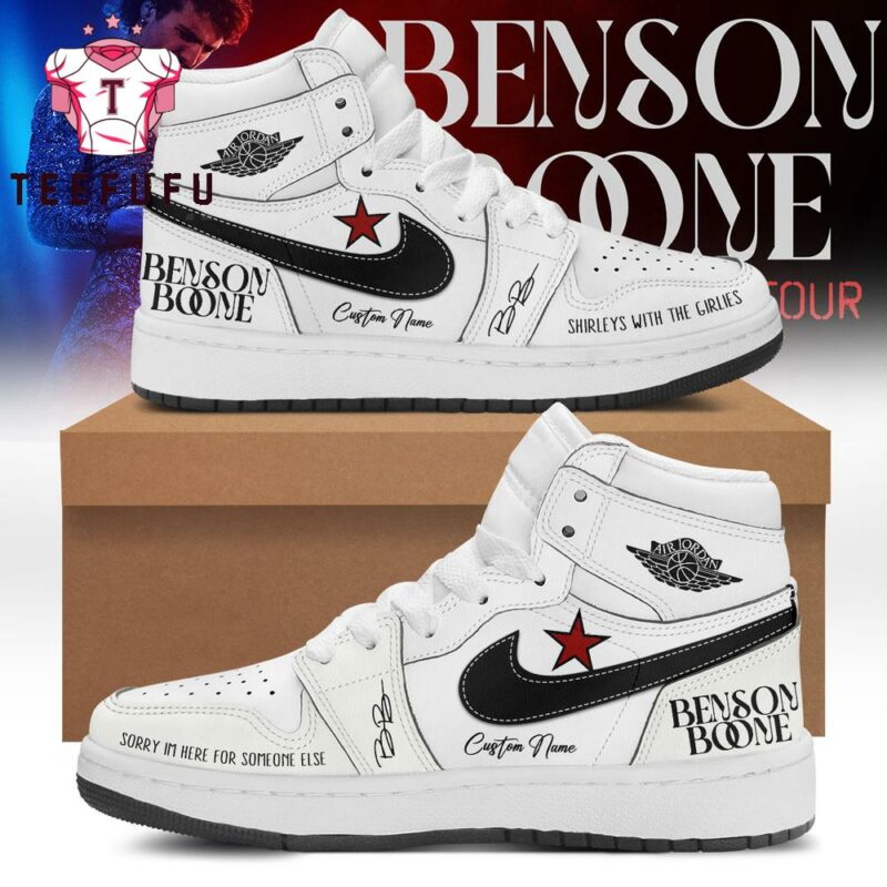 Benson Boone’s American Heart World Tour 2025 Black White Air Jordan 1 Hightop Shoes