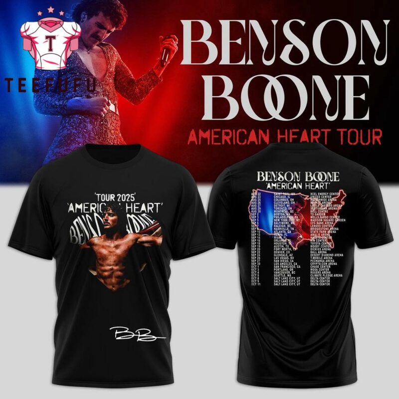 Benson Boone’s American Heart World Tour Graphic Black T Shirt