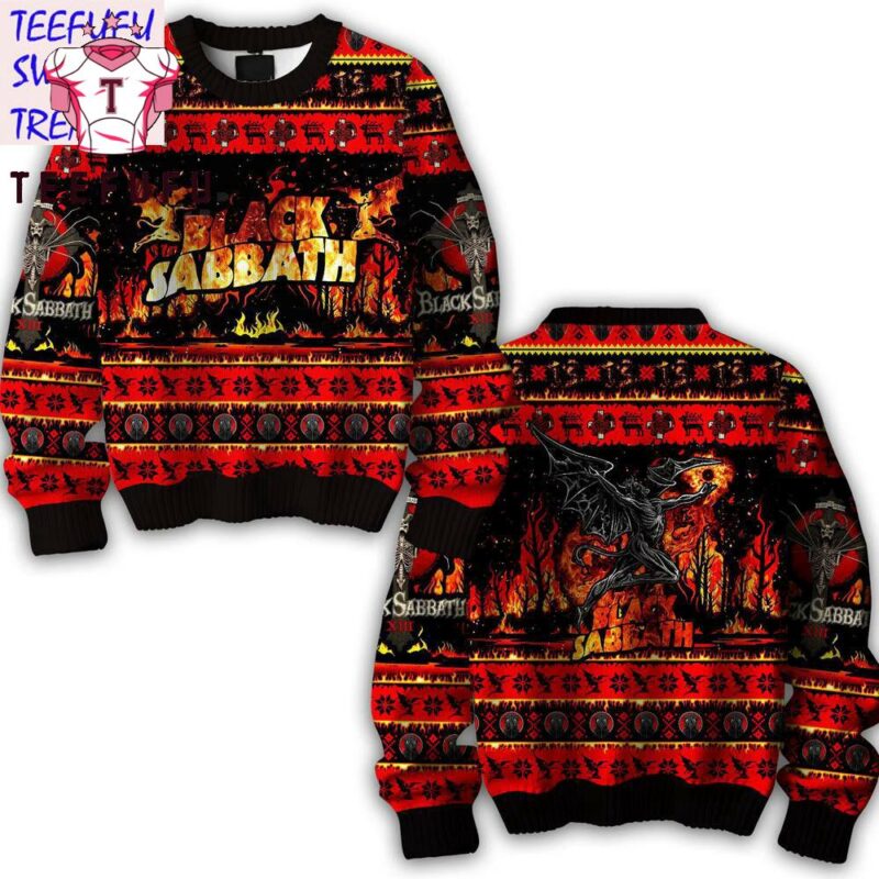 Black Sabbath Burning Demon Limited Edition Ugly Sweater