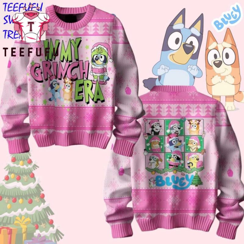 Bluey In My Grinch Era Ugly Christmas Sweater