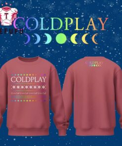 Coldplay Music Christmas Lights 2025 Pink Design Sweashirt