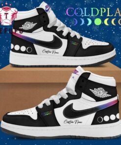 Coldplay Rainbow Aura Customized Air Jordan 1 Hightop Shoes