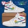 Coldplay Rainbow Aura White Design Air Jordan 1 Hightop Shoes