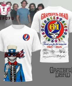Grateful Dead 1965-2026 Thank You For The Memories White 3D Shirt