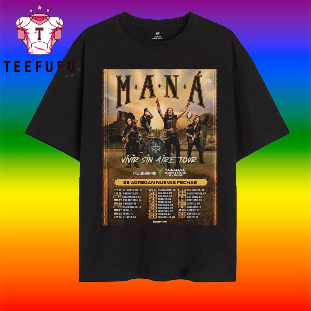 Maná 2026 Vivir Sin Aire Tour T Shirt